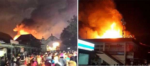 Pasar klewer terbakar, Kota Solo 