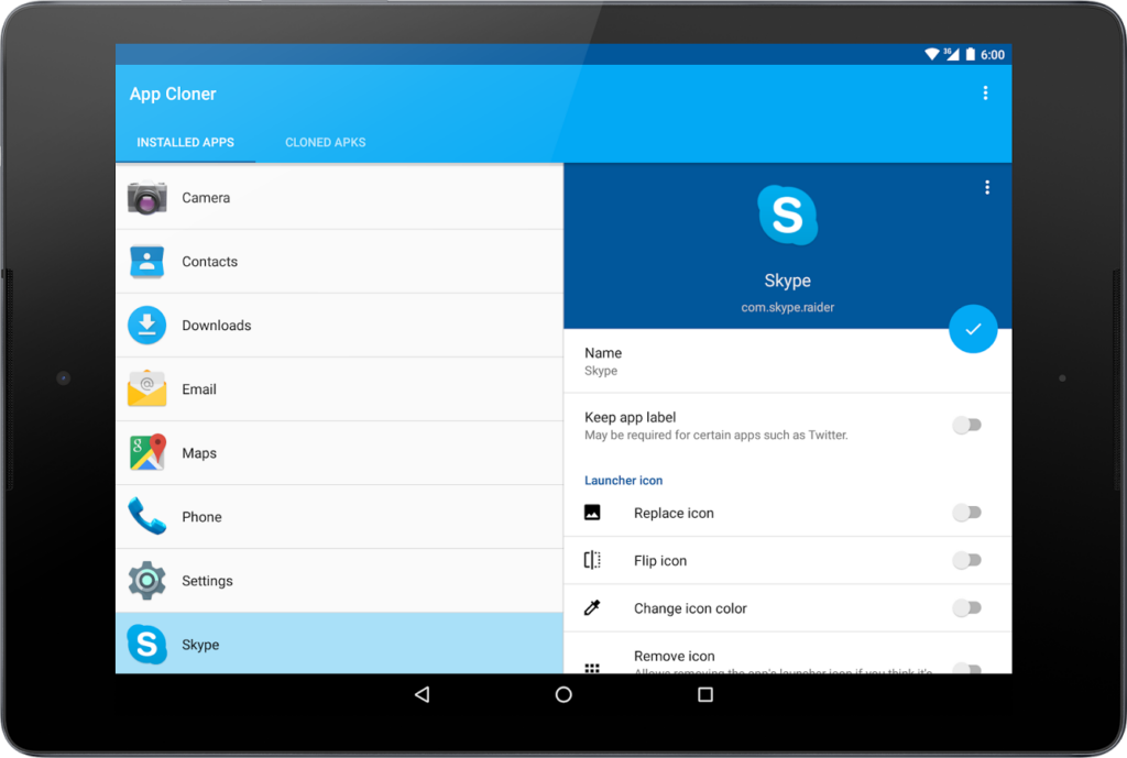 Aplikasi App Cloner di Android