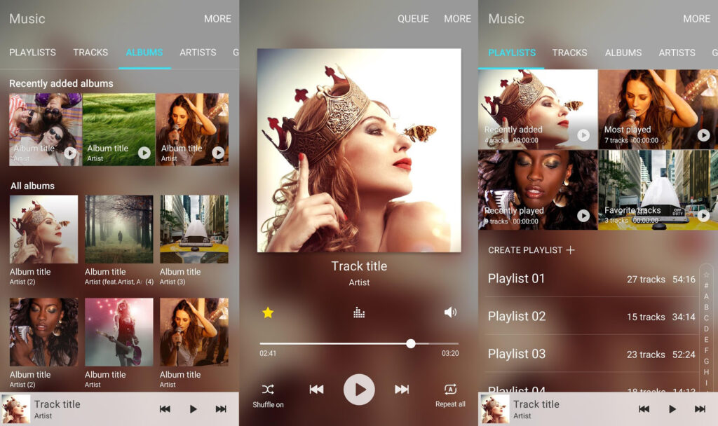 UI Samsung Music Keren