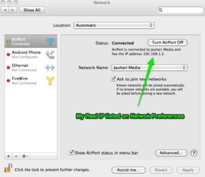 MacBook Pro Network Preferences