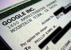 Google AdSense Cheque