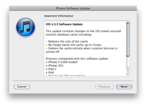 iOS 4.3.3 for iPhone, iPad and iPod