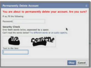 Disable the Facebook account temporarily - 3