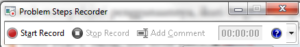 Problem Steps Recorder Menu