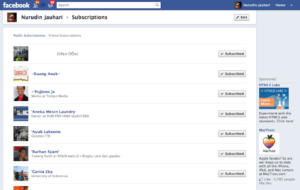 Facebook Subsriptions Settings
