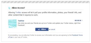 allow access on twiter