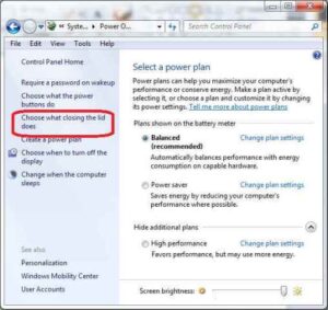 Choose lid setting