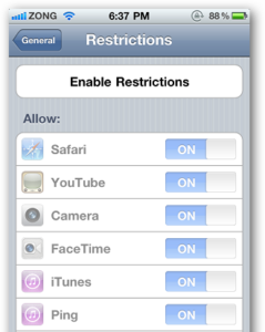 Enable Restrictions