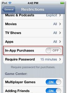 Switch off In-App Purchases