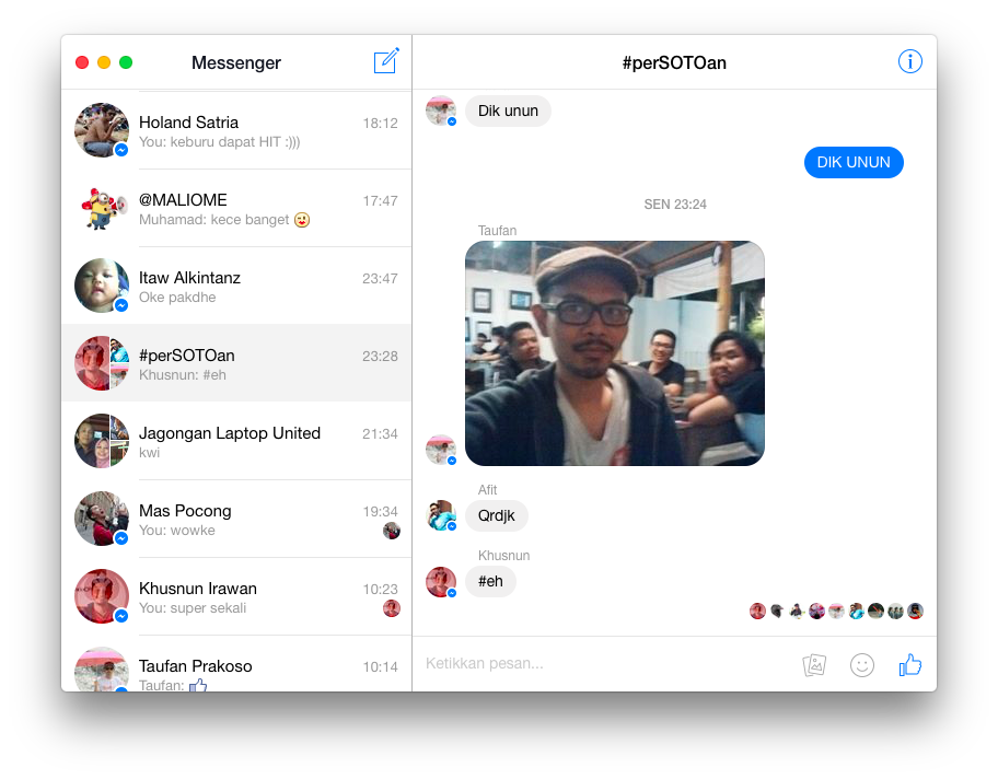 Aplikasi Facebook Messenger for Mac