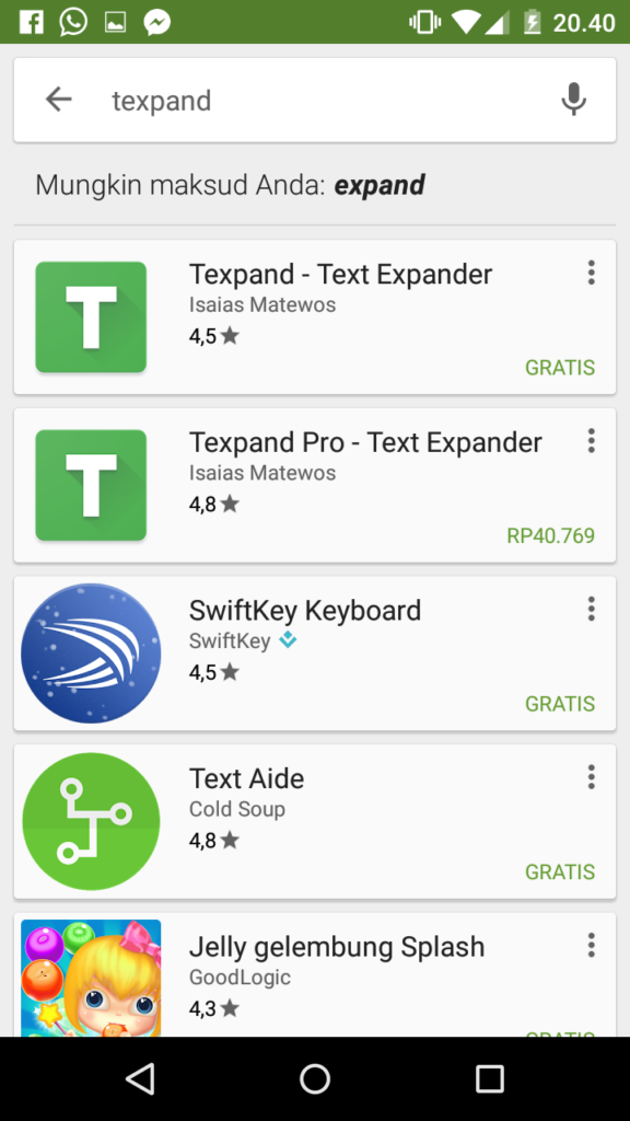 Hasil Cari Texpand di Google Play