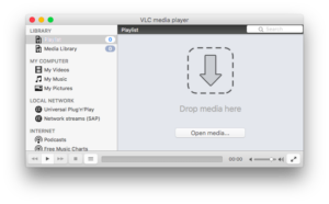 Interface Halaman Utama VLC Mac OS X