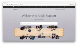 Halaman Apple Support Clean UI