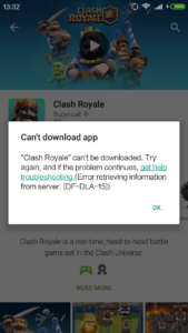 Error DF-DLA-15 Google Play