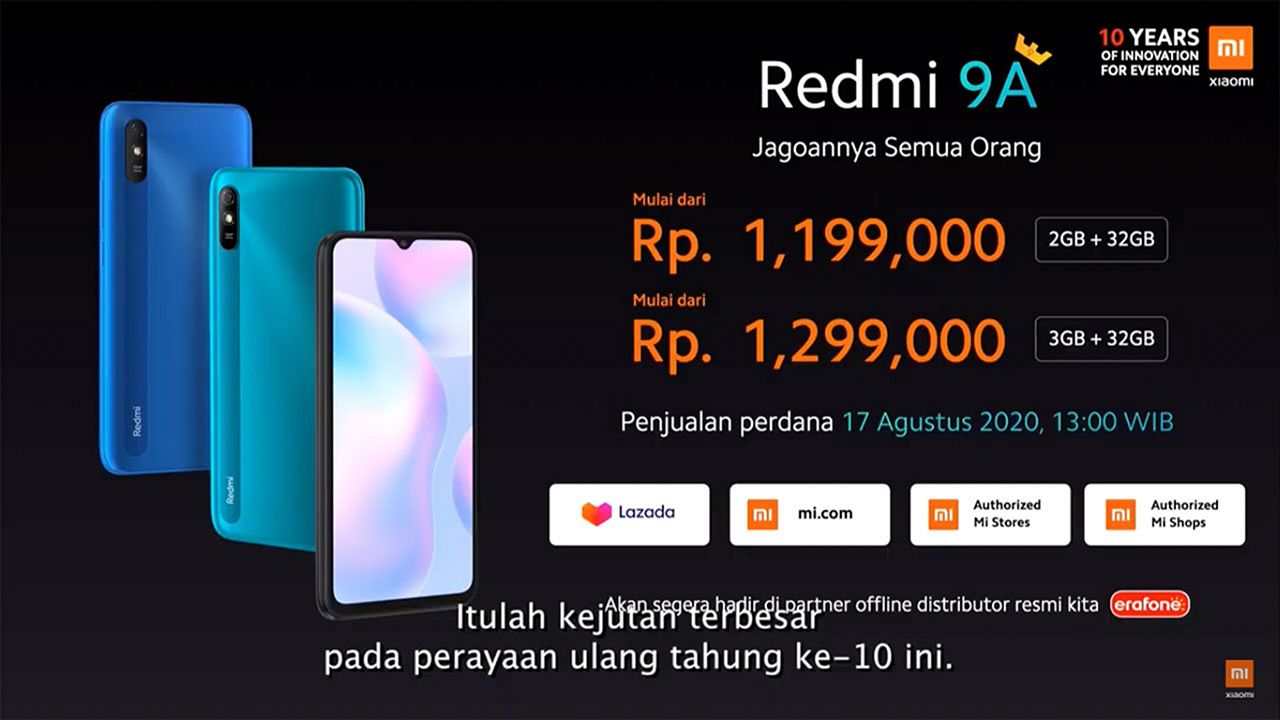 Xiaomi Redmi 9A Resmi Dirilis