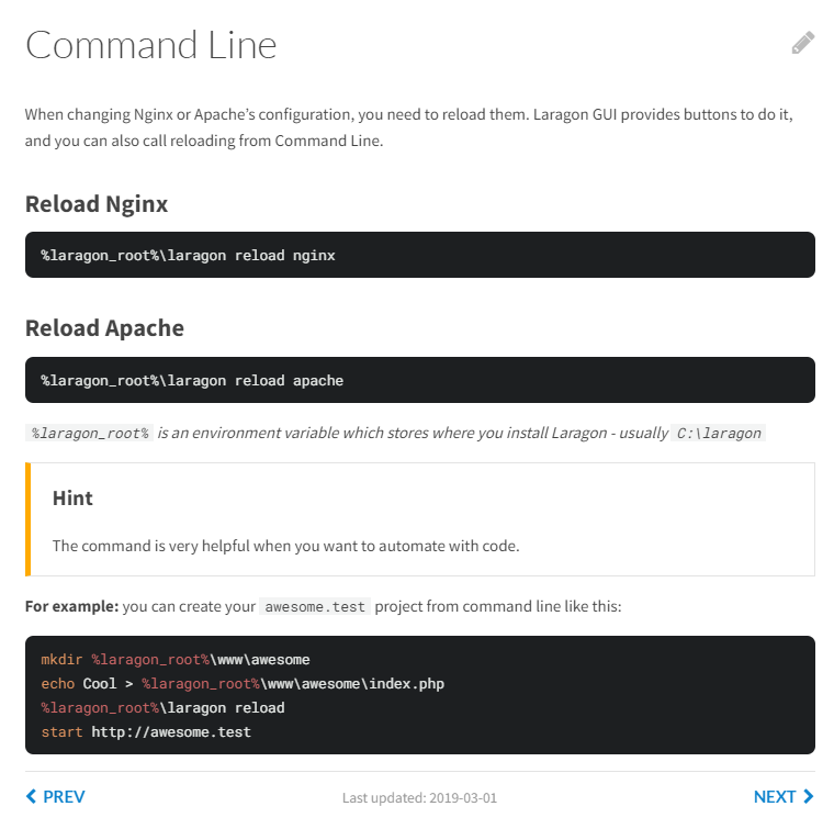 Command Line di Laragon